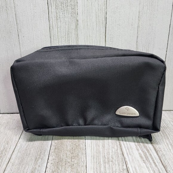 Samsonite Toiletry Travel Jewelry Toiletries Bag Black Small Canvas Zipper - Picture 1 of 7
